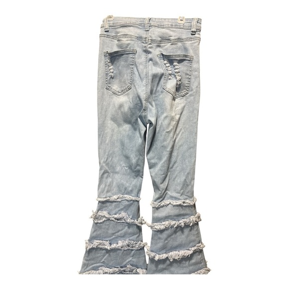 JC JQ hi rise distressed festival fringe denim pants - Picture 6 of 7